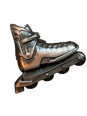 VINTAGE - Silver 90s Roller Blade Inline Skates Lapel Pin brooch safety pin